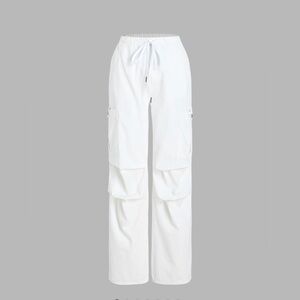 Denim Drawstring Cargo Pants